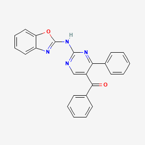 molecular formula C24H16N4O2 B3648522 2-(Benzoxazol-2-ylamino)-4-phenylpyrimidin-5-yl phenyl ketone 