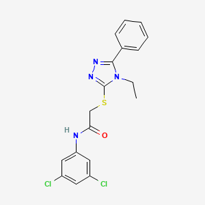 molecular formula C18H16Cl2N4OS B3648535 N-(3,5-dichlorophenyl)-2-[(4-ethyl-5-phenyl-4H-1,2,4-triazol-3-yl)sulfanyl]acetamide 