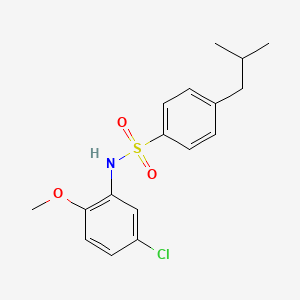 molecular formula C17H20ClNO3S B3648573 N-(5-chloro-2-methoxyphenyl)-4-isobutylbenzenesulfonamide 