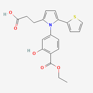 3-{1-[4-(ethoxycarbonyl)-3-hydroxyphenyl]-5-(thiophen-2-yl)-1H-pyrrol-2-yl}propanoic acid