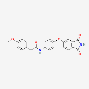 N-{4-[(1,3-dioxo-2,3-dihydro-1H-isoindol-5-yl)oxy]phenyl}-2-(4-methoxyphenyl)acetamide