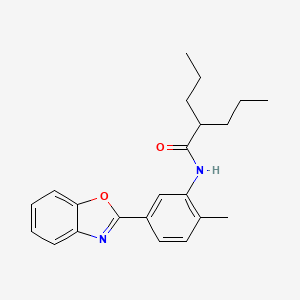 molecular formula C22H26N2O2 B3648586 N-[5-(1,3-benzoxazol-2-yl)-2-methylphenyl]-2-propylpentanamide 