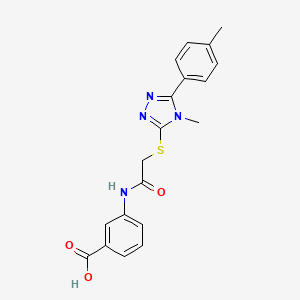 3-[({[4-methyl-5-(4-methylphenyl)-4H-1,2,4-triazol-3-yl]sulfanyl}acetyl)amino]benzoic acid