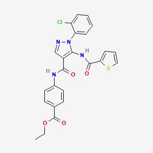 molecular formula C24H19ClN4O4S B3648676 ethyl 4-[({1-(2-chlorophenyl)-5-[(2-thienylcarbonyl)amino]-1H-pyrazol-4-yl}carbonyl)amino]benzoate 