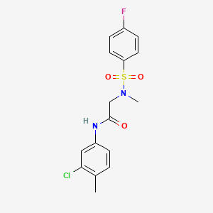 N-(3-chloro-4-methylphenyl)-N~2~-[(4-fluorophenyl)sulfonyl]-N~2~-methylglycinamide