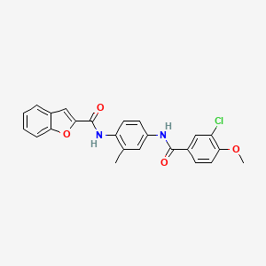 N-{4-[(3-chloro-4-methoxybenzoyl)amino]-2-methylphenyl}-1-benzofuran-2-carboxamide