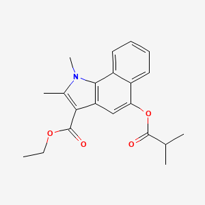 molecular formula C21H23NO4 B3648735 ethyl 1,2-dimethyl-5-[(2-methylpropanoyl)oxy]-1H-benzo[g]indole-3-carboxylate 