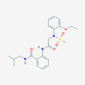 molecular formula C22H29N3O5S B3648779 2-{[N-(2-ethoxyphenyl)-N-(methylsulfonyl)glycyl]amino}-N-isobutylbenzamide 