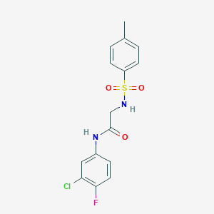 N-(3-chloro-4-fluorophenyl)-2-[(4-methylphenyl)sulfonylamino]acetamide