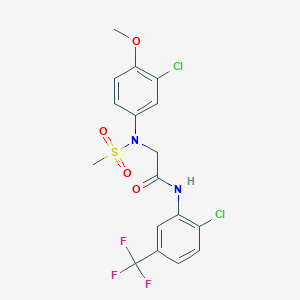 N~2~-(3-chloro-4-methoxyphenyl)-N-[2-chloro-5-(trifluoromethyl)phenyl]-N~2~-(methylsulfonyl)glycinamide