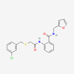 2-[[2-[(3-chlorophenyl)methylsulfanyl]acetyl]amino]-N-(furan-2-ylmethyl)benzamide