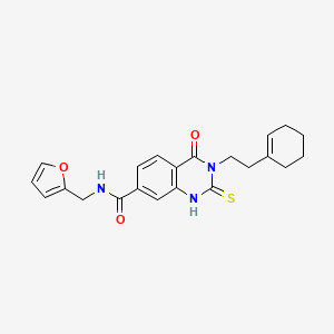 3-[2-(1-cyclohexen-1-yl)ethyl]-N-(2-furylmethyl)-4-oxo-2-thioxo-1,2,3,4-tetrahydro-7-quinazolinecarboxamide