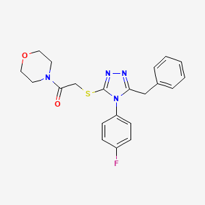 molecular formula C21H21FN4O2S B3648874 4-({[5-benzyl-4-(4-fluorophenyl)-4H-1,2,4-triazol-3-yl]thio}acetyl)morpholine 