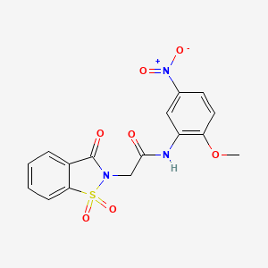 2-(1,1-dioxido-3-oxo-1,2-benzisothiazol-2(3H)-yl)-N-(2-methoxy-5-nitrophenyl)acetamide