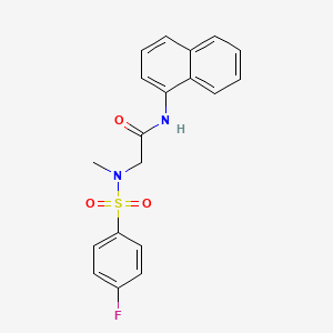 molecular formula C19H17FN2O3S B3648896 N~2~-[(4-fluorophenyl)sulfonyl]-N~2~-methyl-N-naphthalen-1-ylglycinamide 