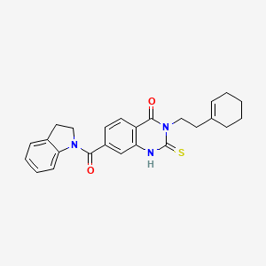 3-[2-(1-cyclohexen-1-yl)ethyl]-7-(2,3-dihydro-1H-indol-1-ylcarbonyl)-2-thioxo-2,3-dihydro-4(1H)-quinazolinone