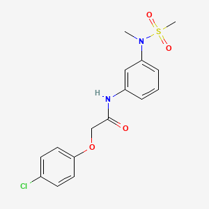 molecular formula C16H17ClN2O4S B3648946 2-(4-chlorophenoxy)-N-[3-[methyl(methylsulfonyl)amino]phenyl]acetamide 