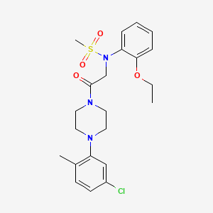 molecular formula C22H28ClN3O4S B3649002 N-{2-[4-(5-Chloro-2-methyl-phenyl)-piperazin-1-yl]-2-oxo-ethyl}-N-(2-ethoxy-phenyl)-methanesulfonamide 