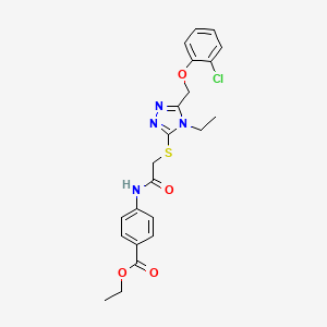 ethyl 4-{[({5-[(2-chlorophenoxy)methyl]-4-ethyl-4H-1,2,4-triazol-3-yl}sulfanyl)acetyl]amino}benzoate