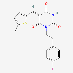 1-[2-(4-fluorophenyl)ethyl]-5-[(5-methyl-2-thienyl)methylene]-2,4,6(1H,3H,5H)-pyrimidinetrione