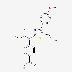 4-[[4-(4-Methoxyphenyl)-5-propyl-1,3-thiazol-2-yl]-propanoylamino]benzoic acid