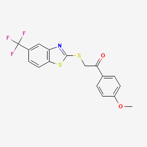 1-(4-methoxyphenyl)-2-{[5-(trifluoromethyl)-1,3-benzothiazol-2-yl]thio}ethanone