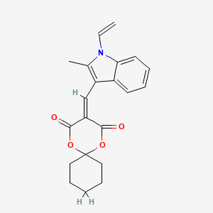 3-[(1-Ethenyl-2-methylindol-3-yl)methylidene]-1,5-dioxaspiro[5.5]undecane-2,4-dione