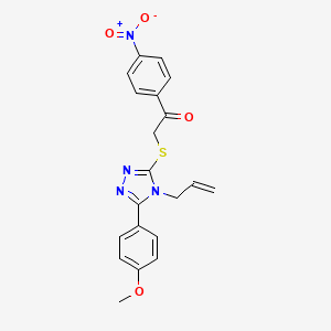 2-[[5-(4-methoxyphenyl)-4-prop-2-enyl-1,2,4-triazol-3-yl]sulfanyl]-1-(4-nitrophenyl)ethanone