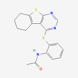 N-[2-(5,6,7,8-tetrahydro[1]benzothieno[2,3-d]pyrimidin-4-ylthio)phenyl]acetamide