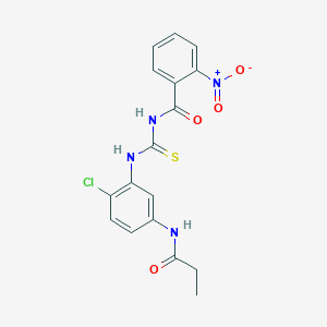 N-({[2-chloro-5-(propionylamino)phenyl]amino}carbonothioyl)-2-nitrobenzamide