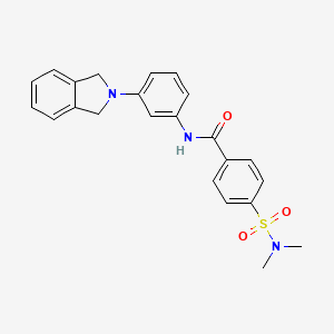 molecular formula C23H23N3O3S B3649139 N-[3-(1,3-dihydro-2H-isoindol-2-yl)phenyl]-4-[(dimethylamino)sulfonyl]benzamide 