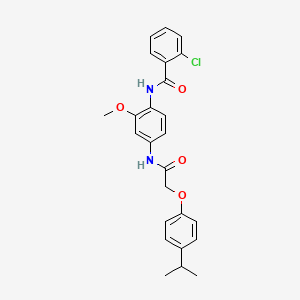 molecular formula C25H25ClN2O4 B3649158 2-chloro-N-(4-{[(4-isopropylphenoxy)acetyl]amino}-2-methoxyphenyl)benzamide 