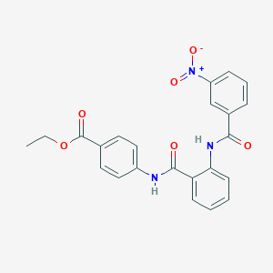 Ethyl 4-[[2-[(3-nitrobenzoyl)amino]benzoyl]amino]benzoate