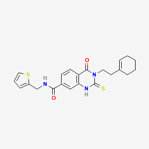 molecular formula C22H23N3O2S2 B3649185 3-[2-(1-cyclohexen-1-yl)ethyl]-4-oxo-N-(2-thienylmethyl)-2-thioxo-1,2,3,4-tetrahydro-7-quinazolinecarboxamide 