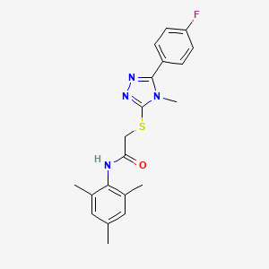 2-[[5-(4-fluorophenyl)-4-methyl-1,2,4-triazol-3-yl]sulfanyl]-N-(2,4,6-trimethylphenyl)acetamide