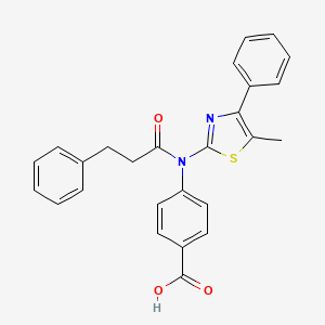 4-[(5-methyl-4-phenyl-1,3-thiazol-2-yl)(3-phenylpropanoyl)amino]benzoic acid