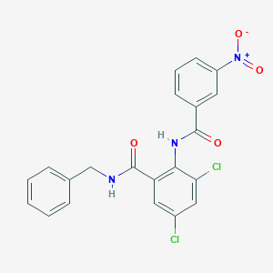 molecular formula C21H15Cl2N3O4 B3649245 N-benzyl-3,5-dichloro-2-[(3-nitrobenzoyl)amino]benzamide 