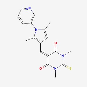 5-{[2,5-DIMETHYL-1-(PYRIDIN-3-YL)-1H-PYRROL-3-YL]METHYLIDENE}-1,3-DIMETHYL-2-SULFANYLIDENE-1,3-DIAZINANE-4,6-DIONE