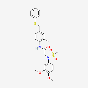 molecular formula C25H28N2O5S2 B3649310 N~2~-(3,4-dimethoxyphenyl)-N~1~-{2-methyl-4-[(phenylthio)methyl]phenyl}-N~2~-(methylsulfonyl)glycinamide 