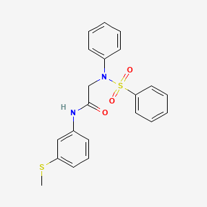 2-[N-(benzenesulfonyl)anilino]-N-(3-methylsulfanylphenyl)acetamide