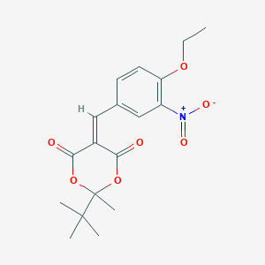 molecular formula C18H21NO7 B3649391 2-tert-butyl-5-(4-ethoxy-3-nitrobenzylidene)-2-methyl-1,3-dioxane-4,6-dione 