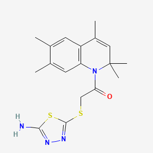 2-[(5-AMINO-1,3,4-THIADIAZOL-2-YL)SULFANYL]-1-(2,2,4,6,7-PENTAMETHYL-1,2-DIHYDROQUINOLIN-1-YL)ETHAN-1-ONE