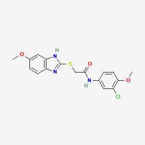 N-(3-chloro-4-methoxyphenyl)-2-[(6-methoxy-1H-benzimidazol-2-yl)sulfanyl]acetamide