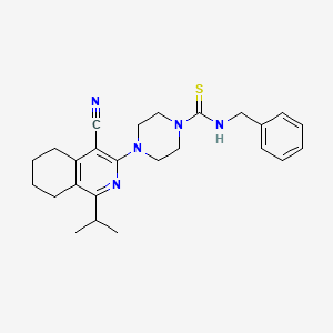 N-benzyl-4-[4-cyano-1-(propan-2-yl)-5,6,7,8-tetrahydroisoquinolin-3-yl]piperazine-1-carbothioamide