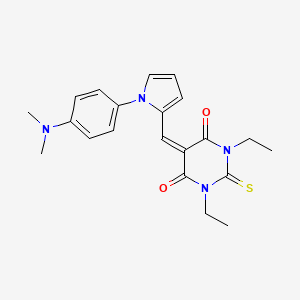 molecular formula C21H24N4O2S B3649470 5-({1-[4-(dimethylamino)phenyl]-1H-pyrrol-2-yl}methylidene)-1,3-diethyl-2-thioxodihydropyrimidine-4,6(1H,5H)-dione 