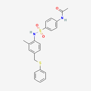 N-[4-[[2-methyl-4-(phenylsulfanylmethyl)phenyl]sulfamoyl]phenyl]acetamide