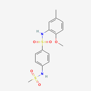 molecular formula C15H18N2O5S2 B3649532 N-(2-methoxy-5-methylphenyl)-4-[(methylsulfonyl)amino]benzenesulfonamide 