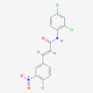 molecular formula C15H9Cl3N2O3 B3649544 (2E)-3-(4-chloro-3-nitrophenyl)-N-(2,4-dichlorophenyl)prop-2-enamide 