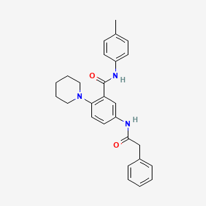 molecular formula C27H29N3O2 B3649573 N-(4-methylphenyl)-5-[(2-phenylacetyl)amino]-2-piperidin-1-ylbenzamide 