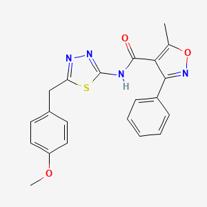 N-{5-[(4-Methoxyphenyl)methyl]-1,3,4-thiadiazol-2-YL}-5-methyl-3-phenyl-1,2-oxazole-4-carboxamide